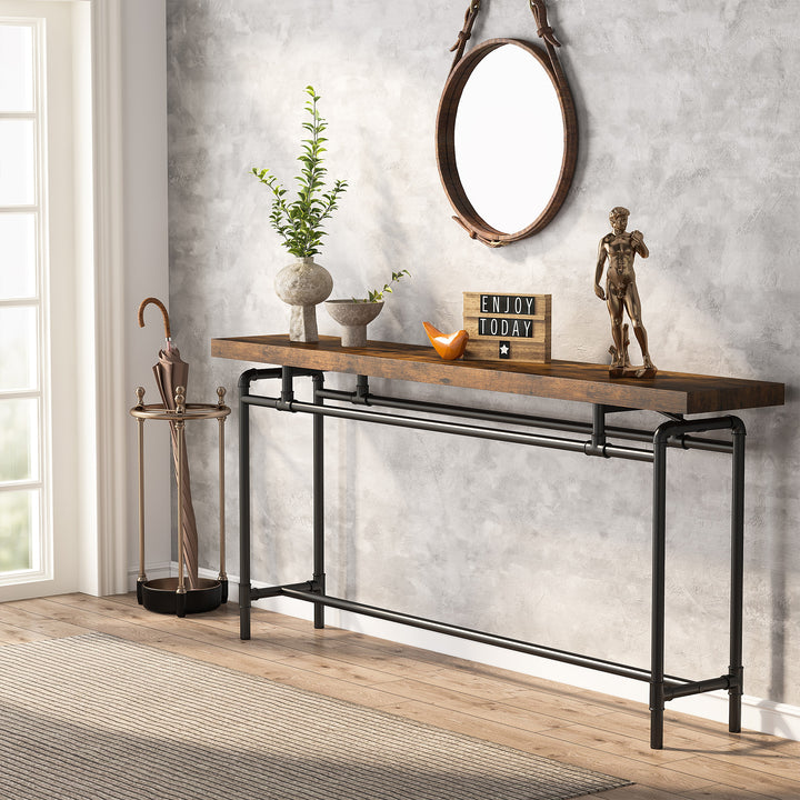 Tribesigns Console Table, 70.9" Narrow Long Entryway Table, Industrial Hallway Table with Metal Frame for Foyer Corridor Image 2