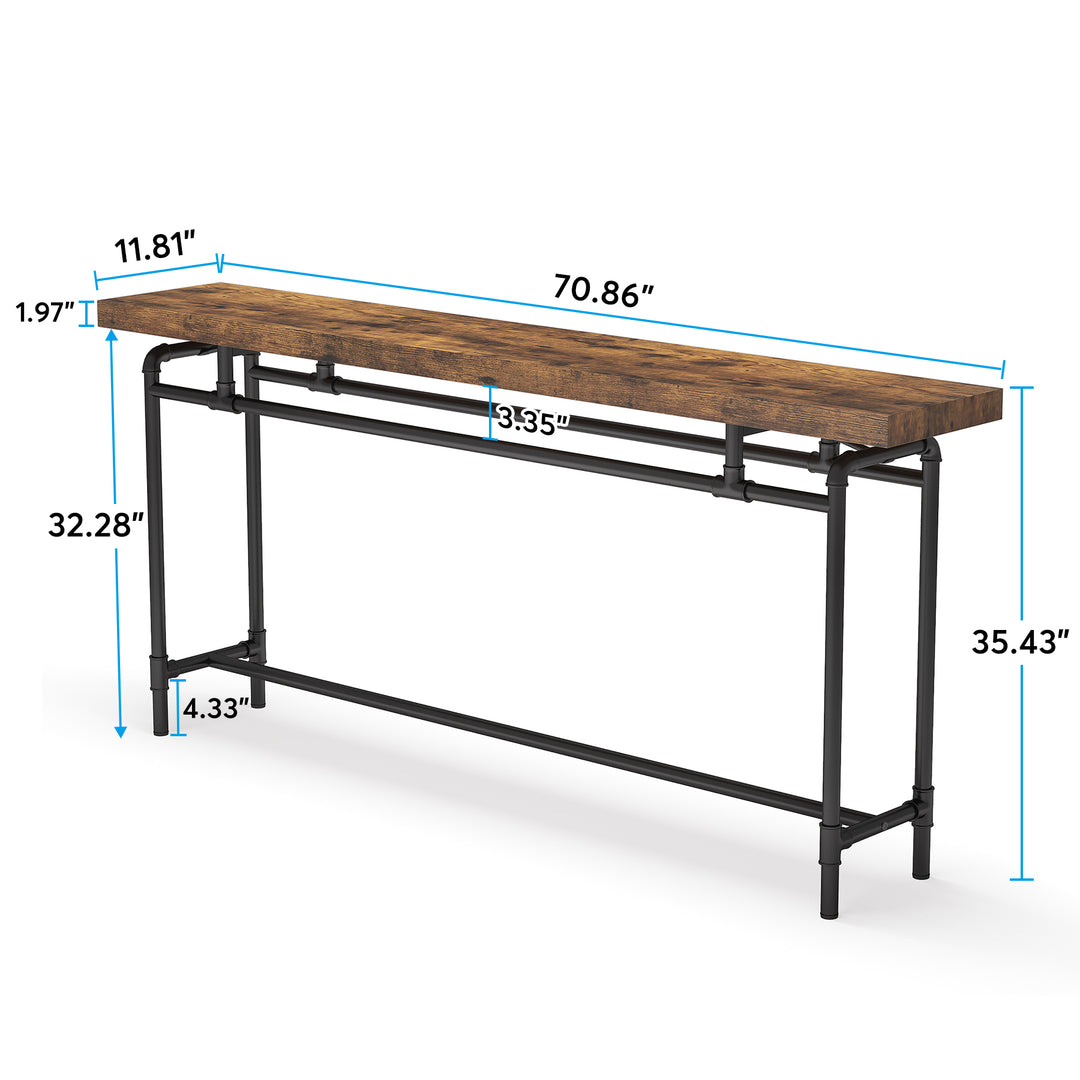 Tribesigns Console Table, 70.9" Narrow Long Entryway Table, Industrial Hallway Table with Metal Frame for Foyer Corridor Image 6