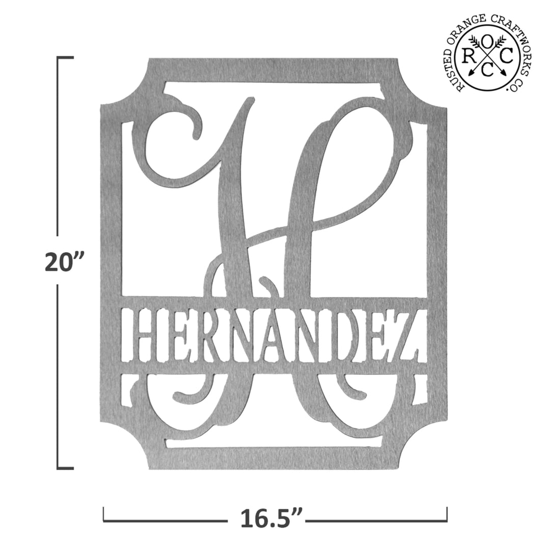 Embellished Monogram 20" - Personalized Metal Family Name Sign Image 3