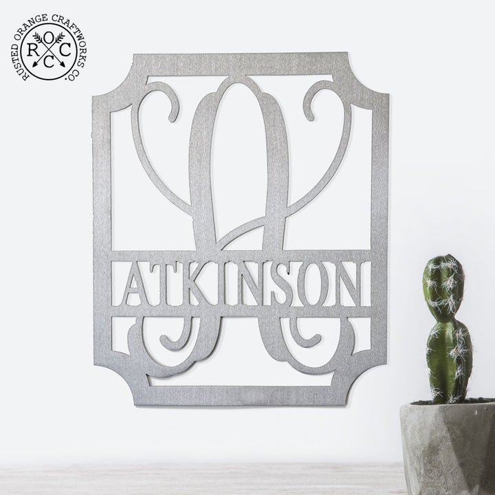 Embellished Monogram 16" - Personalized Metal Family Name Sign Image 5