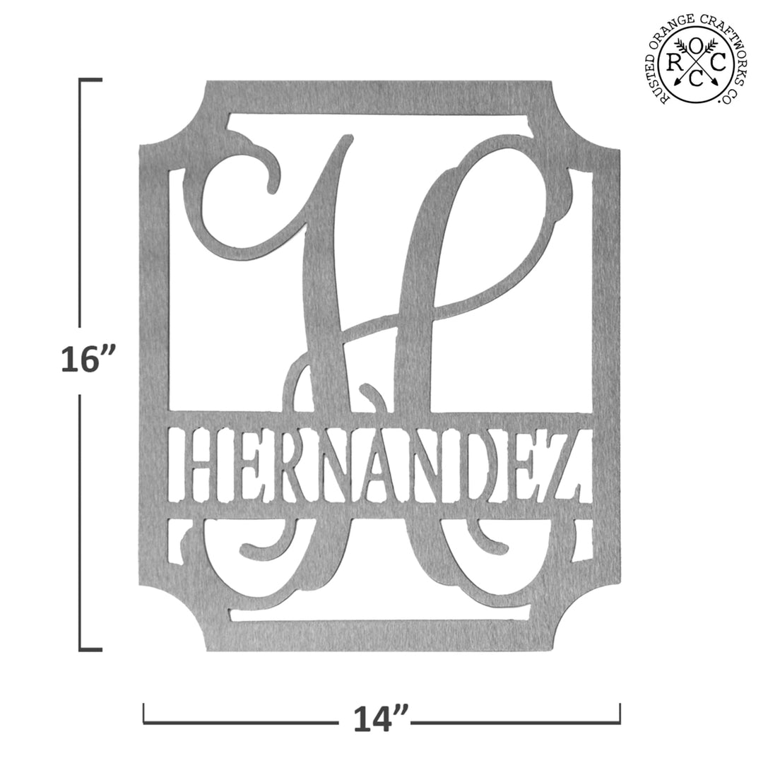 Embellished Monogram 16" - Personalized Metal Family Name Sign Image 6