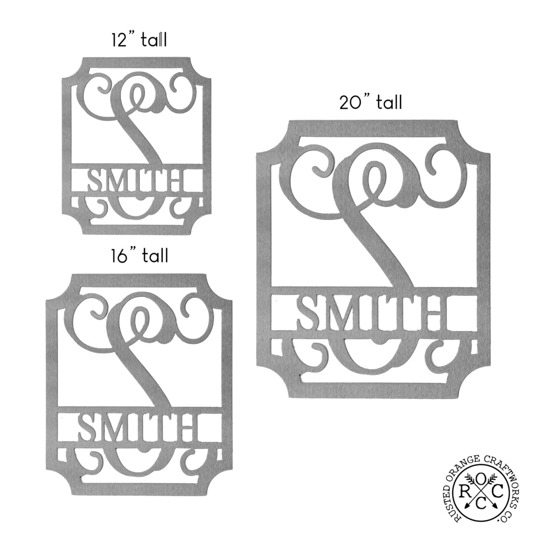 Embellished Monogram 20" - Personalized Metal Family Name Sign Image 5