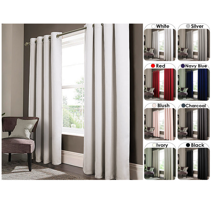 2-Panel Anchorage Thermal Insulated Blackout Grommet Window Drapes Curtain Panel Pair 84" Image 1