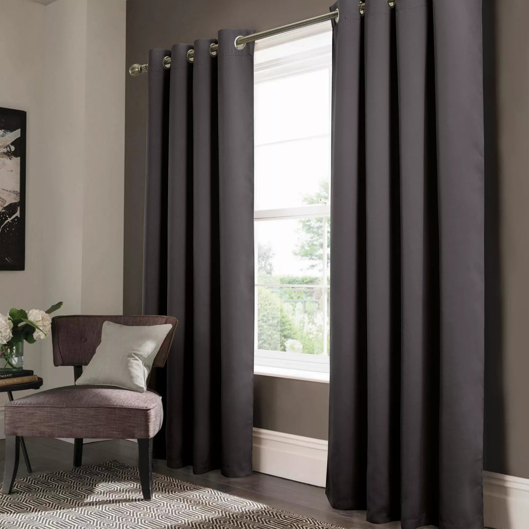 Anchorage Blackout Grommet Curtains 2-Panel 84 Inch Thermal Insulated Black Image 4