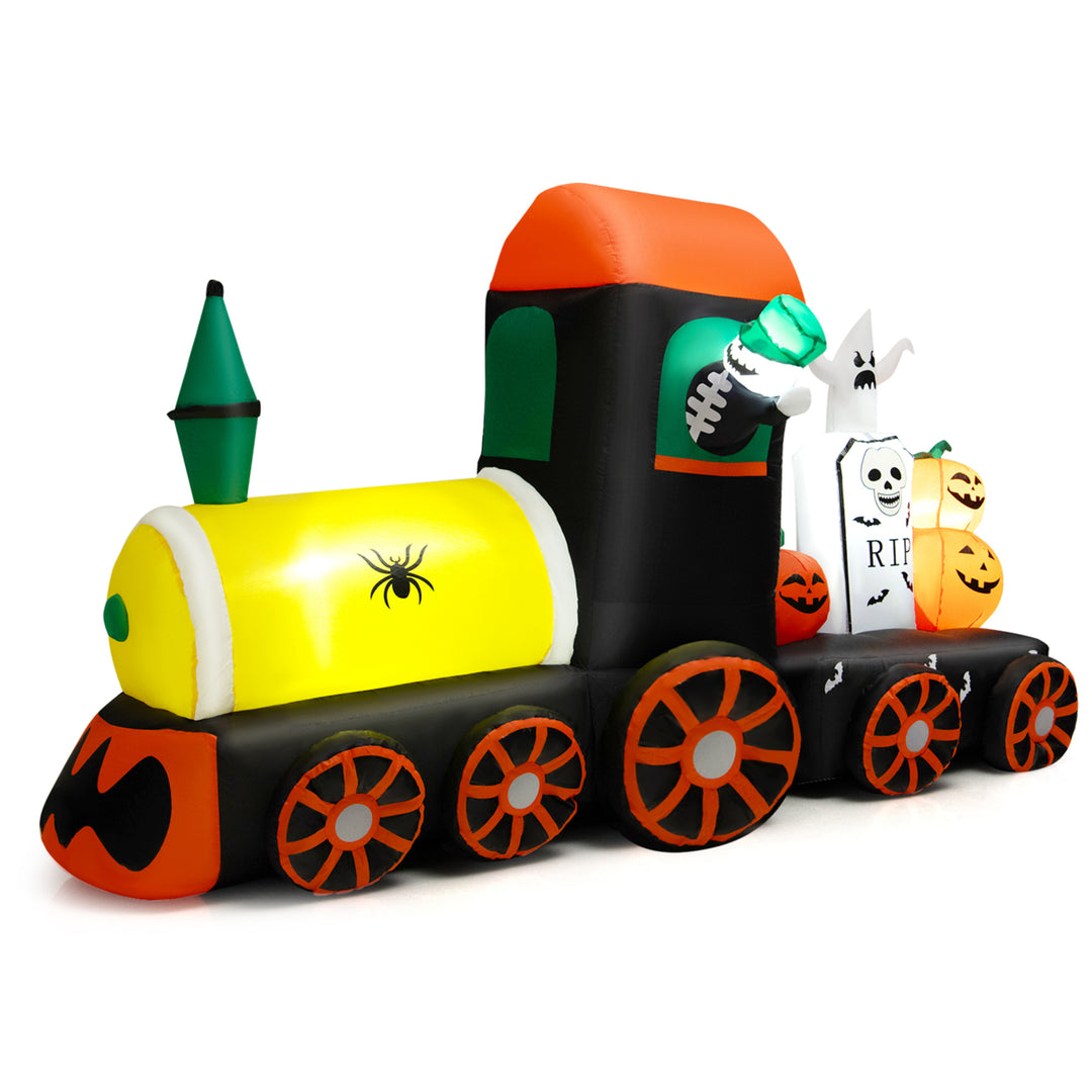 8 Long Inflatable Halloween Train Blow Up Decoration w/LED Lights Image 10