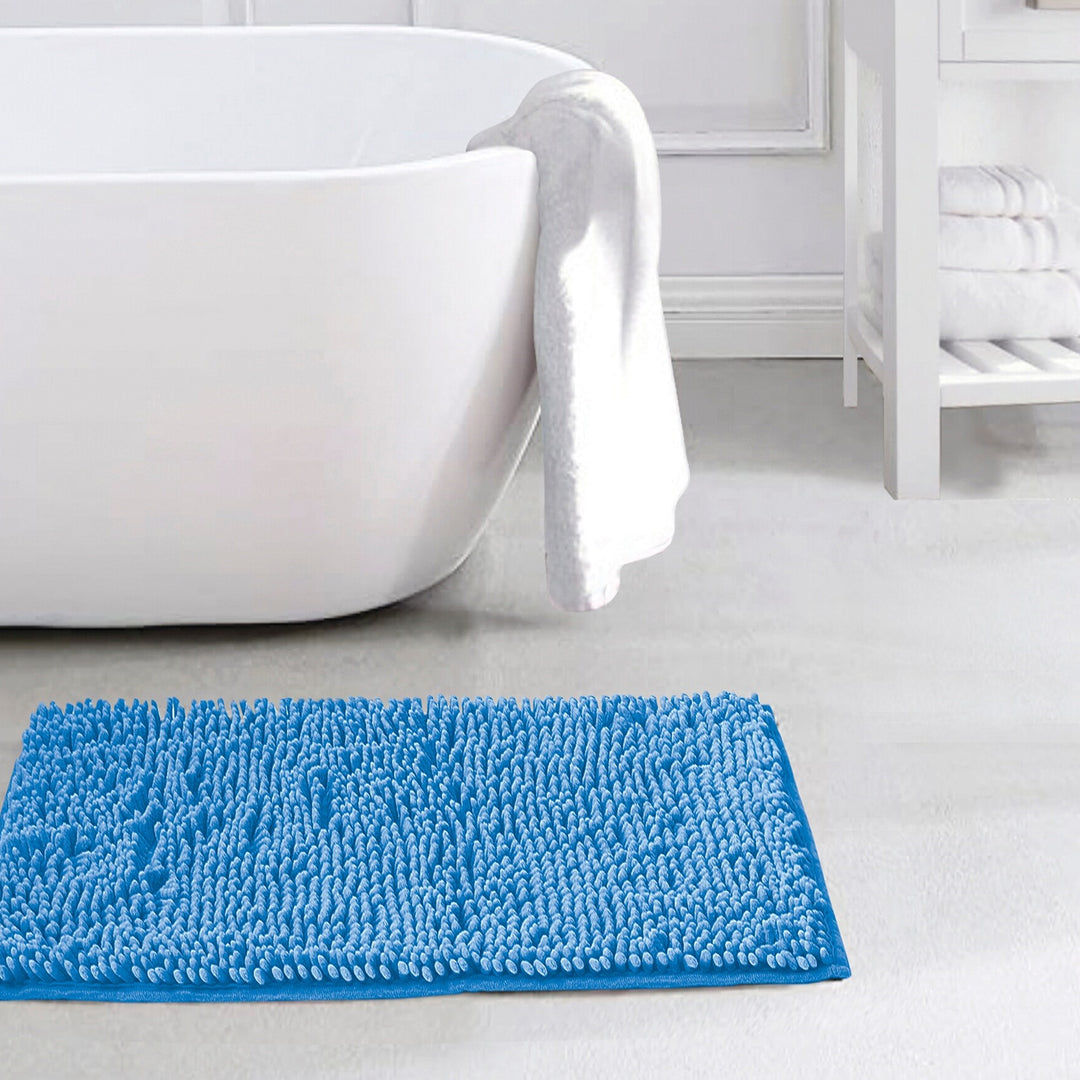 Slip-Resistant Shag Anna Chenille Soft Absorbent Bath Mat Bathroom Rug 17" x 24" Image 5