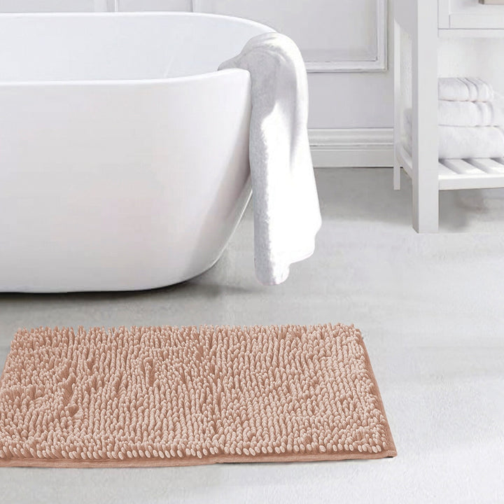 Anna Chenille Bath Mat 17x24 Soft Absorbent Non-Slip Rug Plush Bathroom Mat Image 1