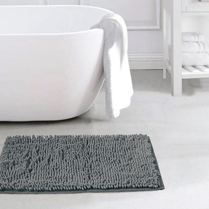 Slip-Resistant Shag Anna Chenille Soft Absorbent Bath Mat Bathroom Rug 17" x 24" Image 7