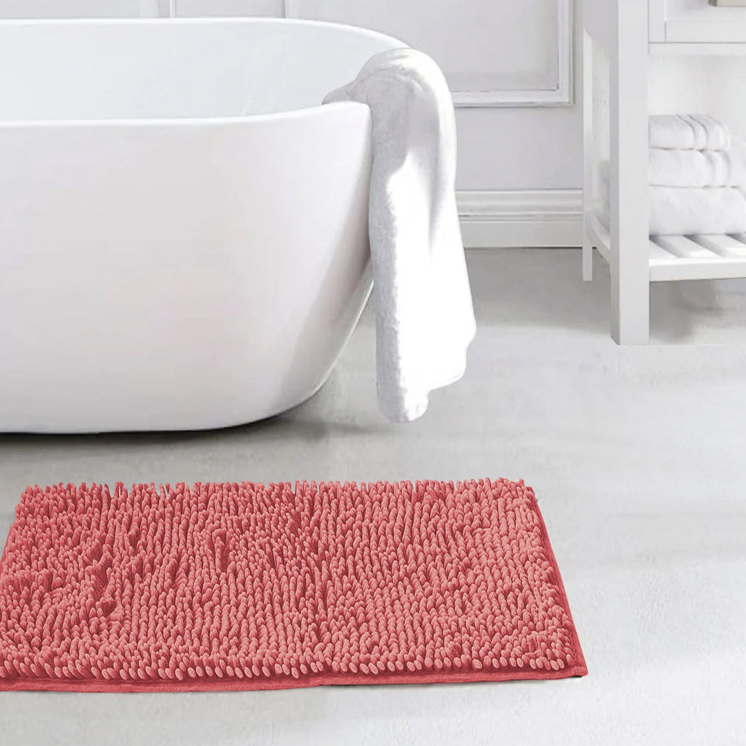 Anna Chenille Bath Mat 17x24 Soft Absorbent Non-Slip Rug Plush Bathroom Mat Image 1