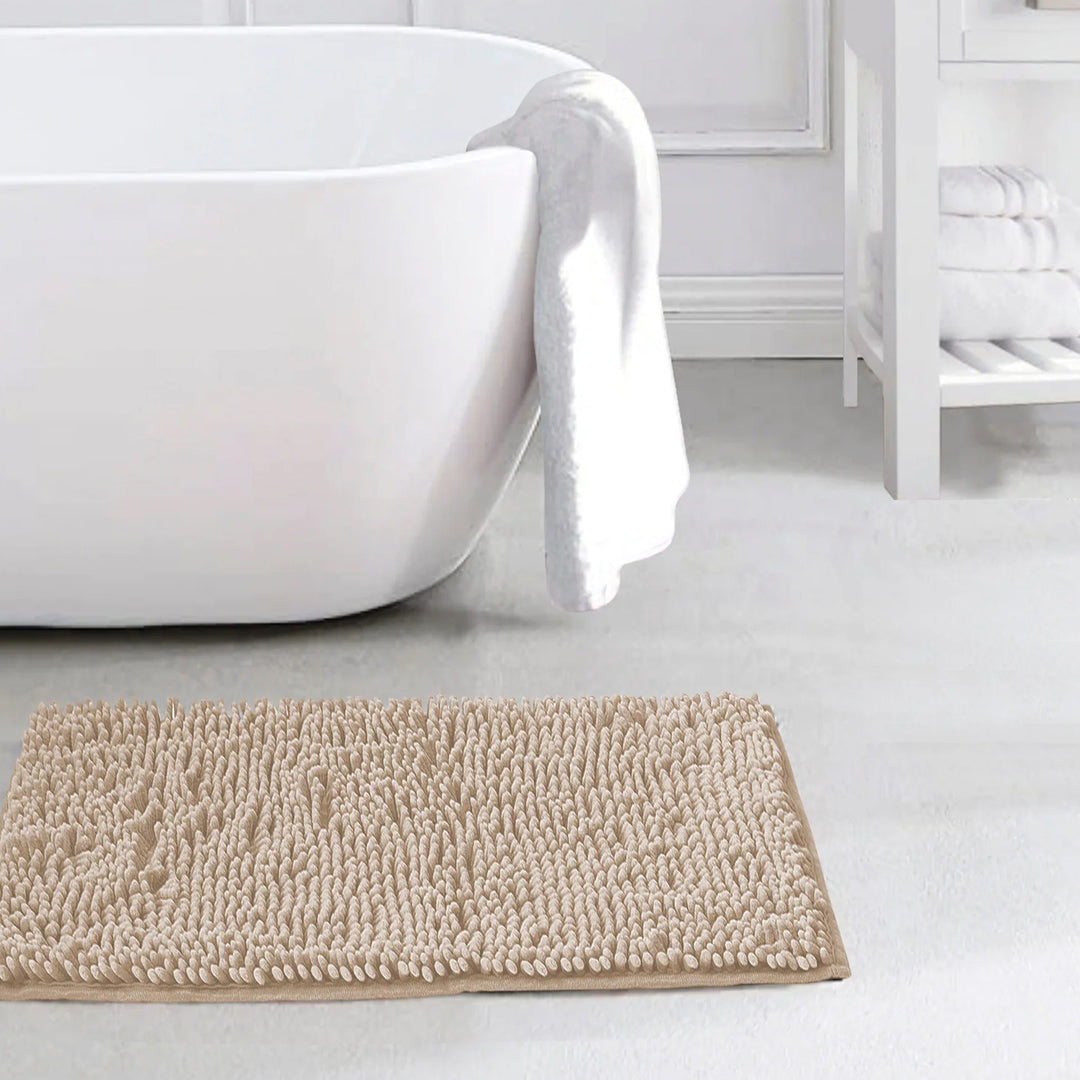 Slip-Resistant Shag Anna Chenille Soft Absorbent Bath Mat Bathroom Rug 17" x 24" Image 9