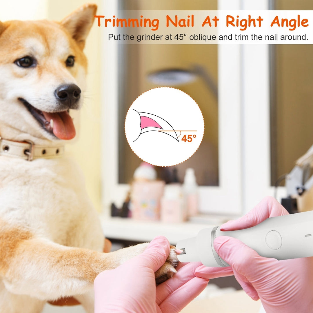 Electric Pet Grooming Kit Cordless Rechargeable Low Noise Hair Trimmer White Image 4