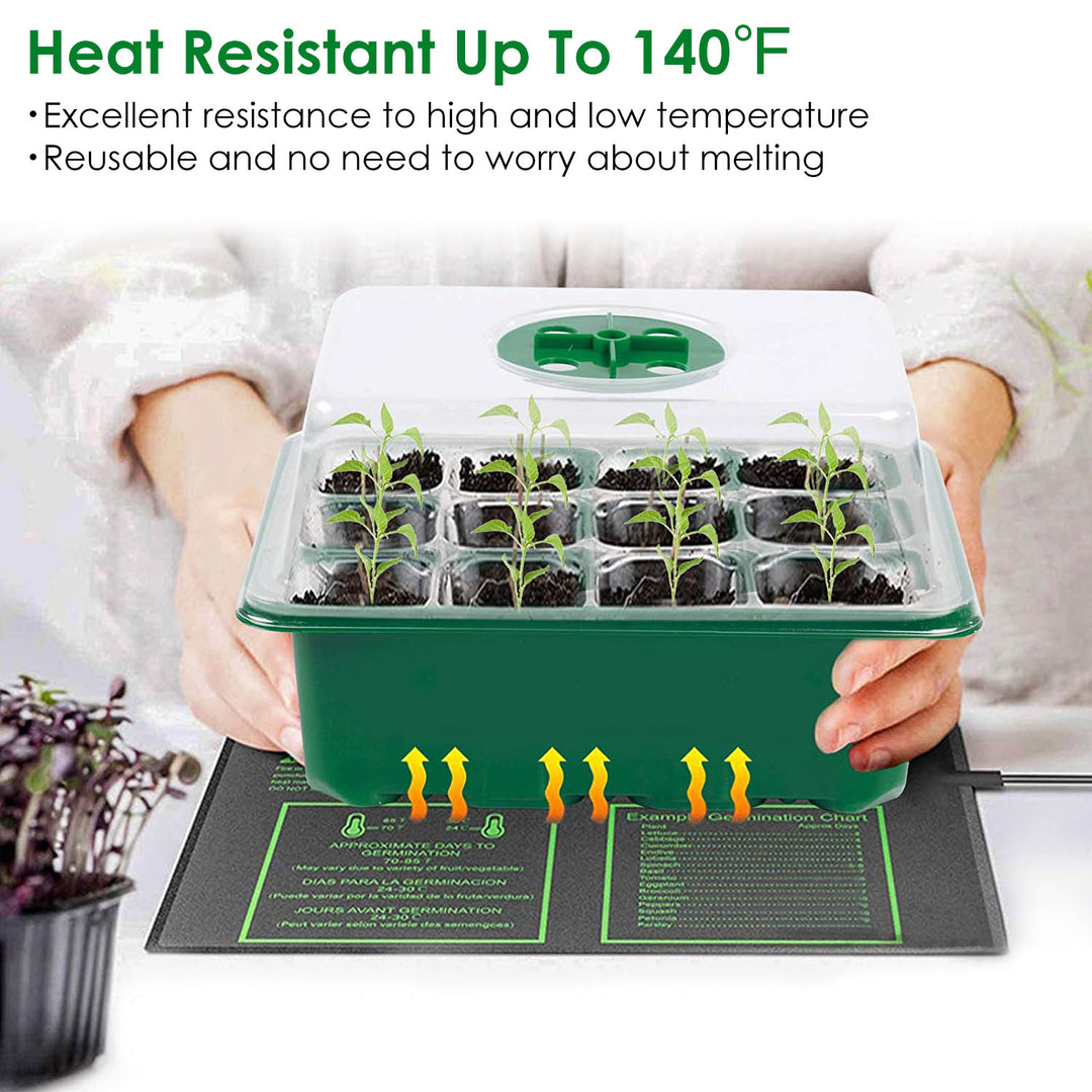 10Pcs Green Seed Starter Tray Kit 120 Cells Germination Propagator with Dome Image 6