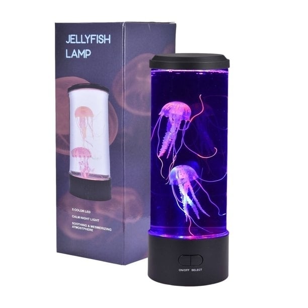 LED Fantasy Jellyfish Lamp with Vibrant 5 Color Changing Light Effects, Synthetic Jelly Round Aquarium Mood Lamp Image 1