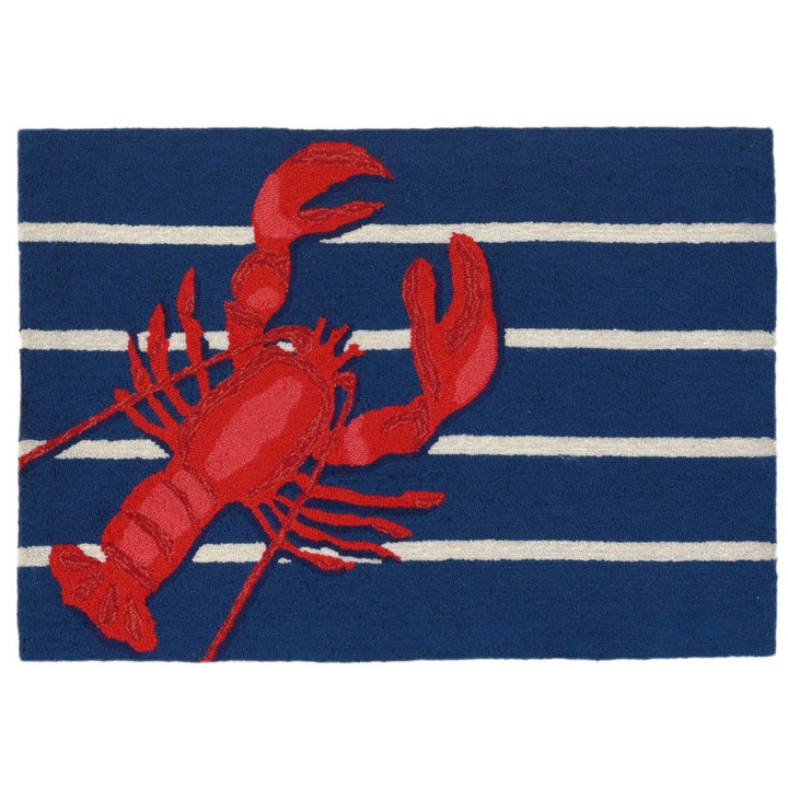 Liora Manne Frontporch Lobster Indoor Outdoor Rug Navy 80% Polyester Durable Image 9