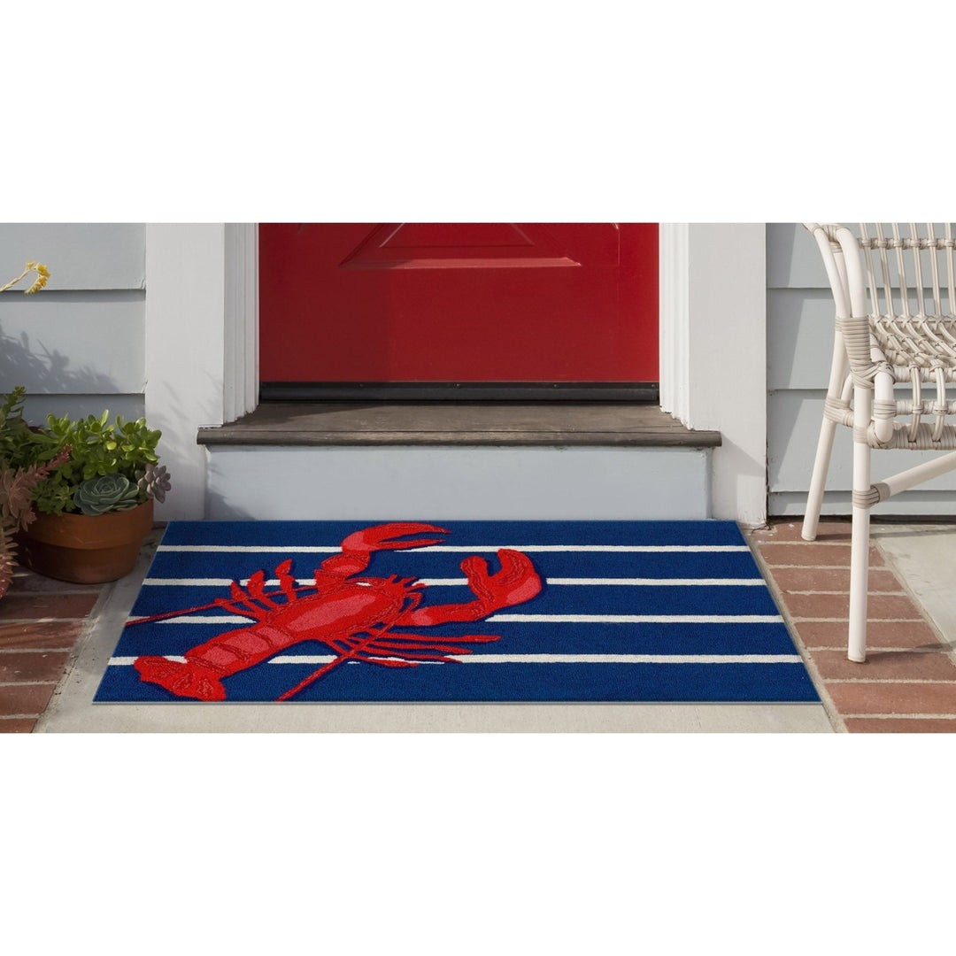 Liora Manne Frontporch Lobster Indoor Outdoor Rug Navy 80% Polyester Durable Image 8