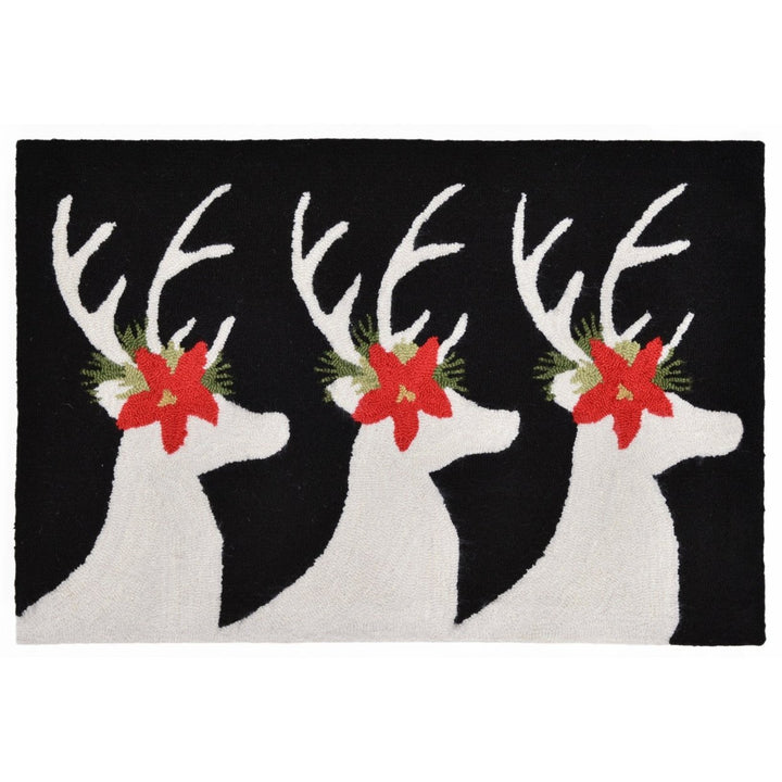 Liora Manne Reindeer Area Rug Black Indoor Outdoor Hand Tufted Weather Resistant Image 11