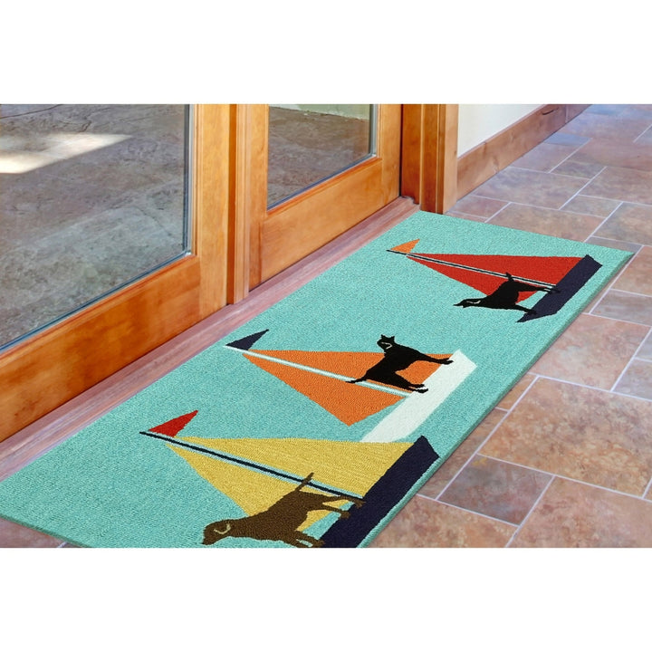 Liora Manne Indoor Outdoor Area Rug Blue Hand Tufted Pet Design 5x7 Image 9