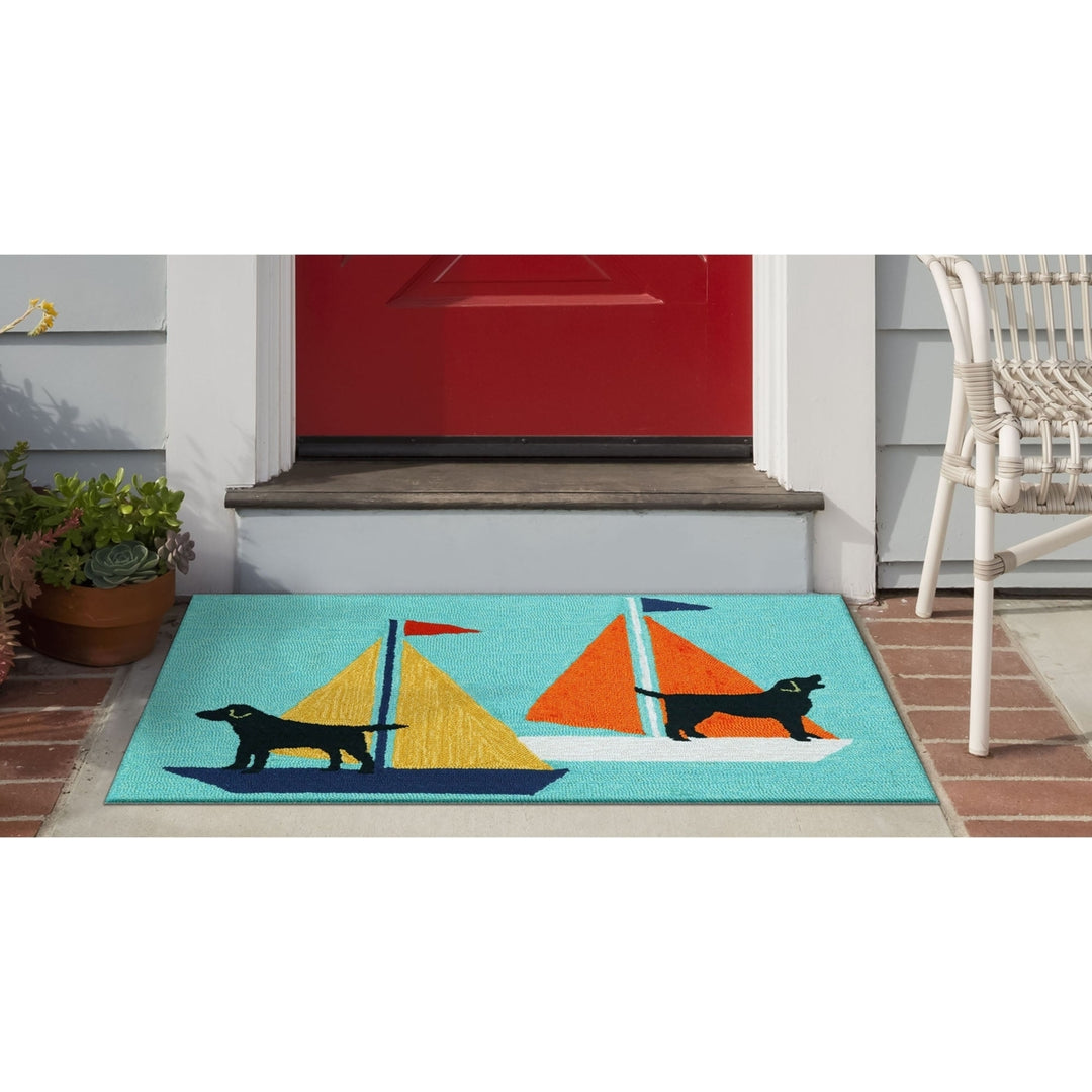 Liora Manne Indoor Outdoor Area Rug Blue Hand Tufted Pet Design 5x7 Image 8