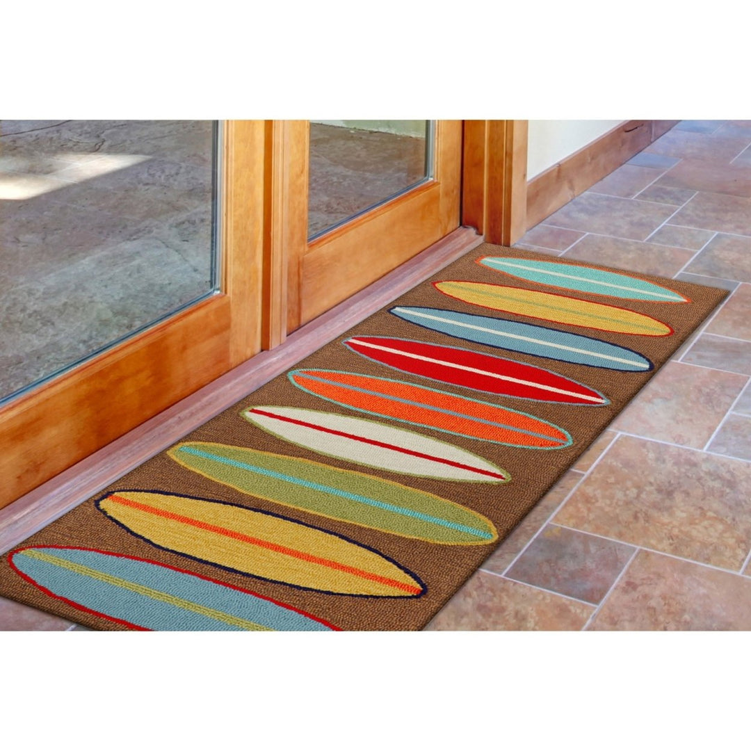 Liora Manne Frontporch Surfboards Indoor Outdoor Area Rug Brown Image 1