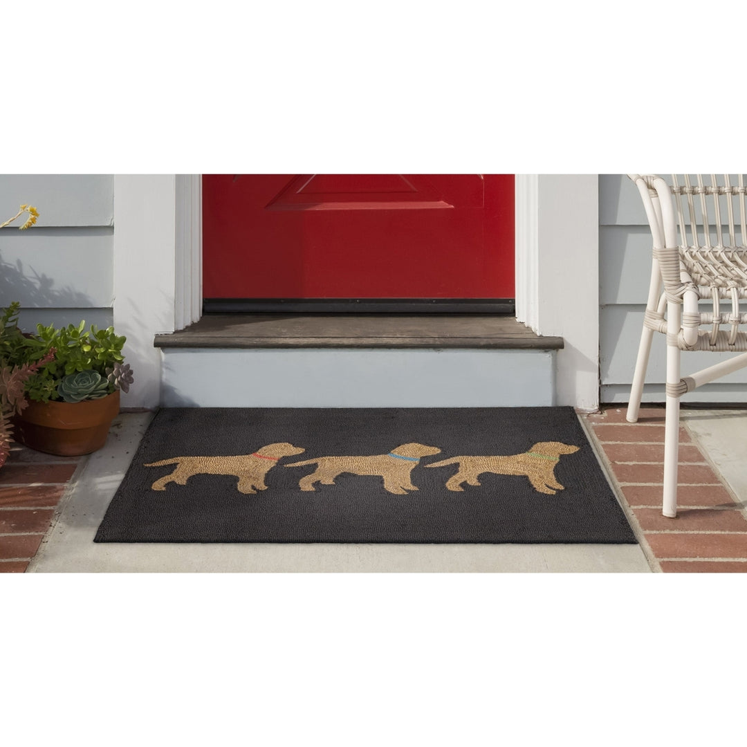 Liora Manne Yellow Labs Rug Indoor Outdoor Charcoal 80% Polyester Durable Image 10