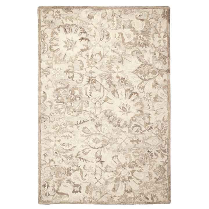 Liora Manne Indoor Area Rug 100% Wool Floral Natural Hand Tufted 5x8 Image 3