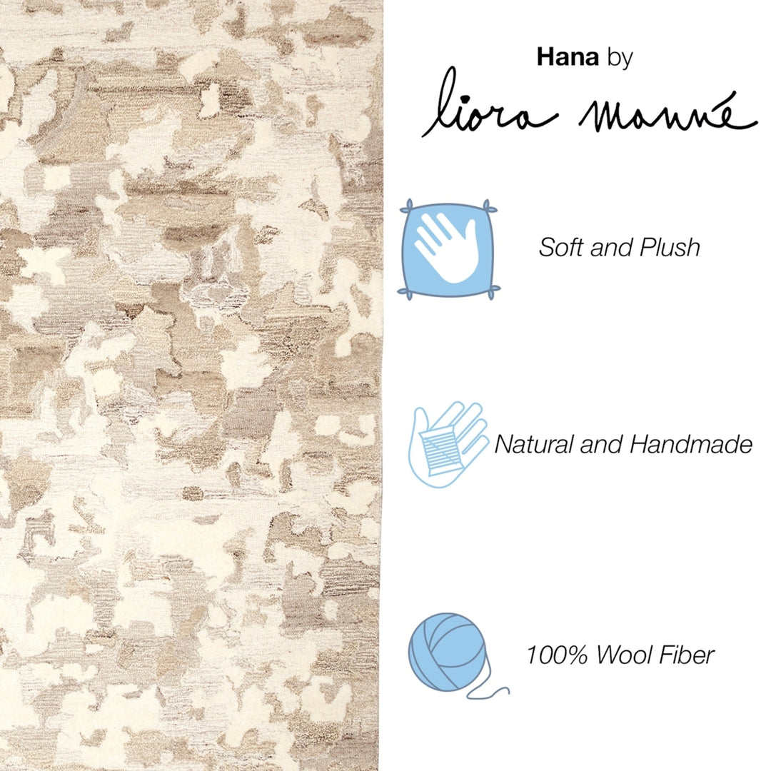 Liora Manne Hana Abstract Wool Area Rug Indoor Natural Hand-Tufted 5x8 Image 5