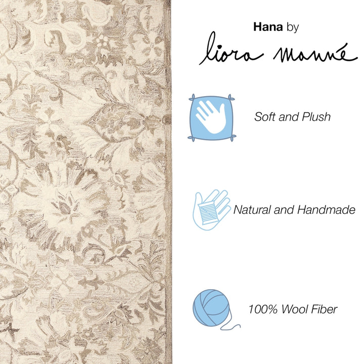 Liora Manne Indoor Area Rug 100% Wool Floral Natural Hand Tufted 5x8 Image 8