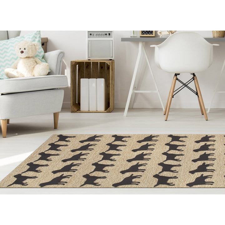 Liora Manne Frontporch Doggies Area Rug Black Indoor Outdoor 80% Polyester 20% Acrylic Image 1