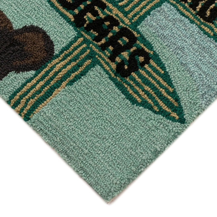 Liora Manne Fishing Bears Area Rug Green Indoor Outdoor Hand Tufted 5x7 Image 6