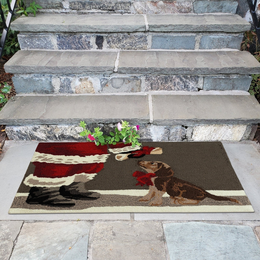 Liora Manne Frontporch Good Dog Indoor Outdoor Area Rug Grey Image 1