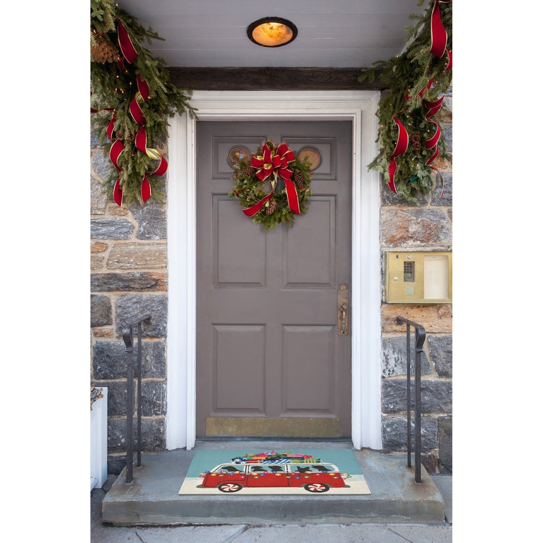 Liora Manne Happy Howlidays Area Rug Red Indoor Outdoor Hand Tufted 5x8 Image 9