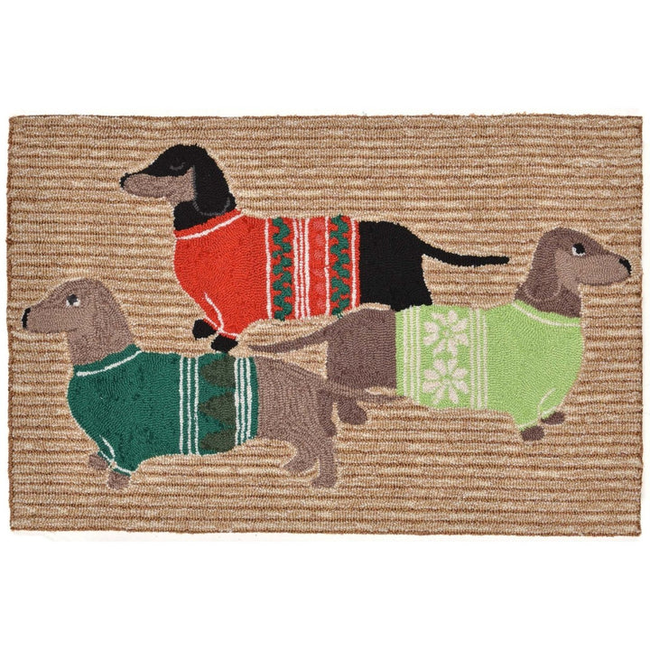 Liora Manne Frontporch Holiday Hounds Area Rug Indoor Outdoor Neutral 5x8 Image 9