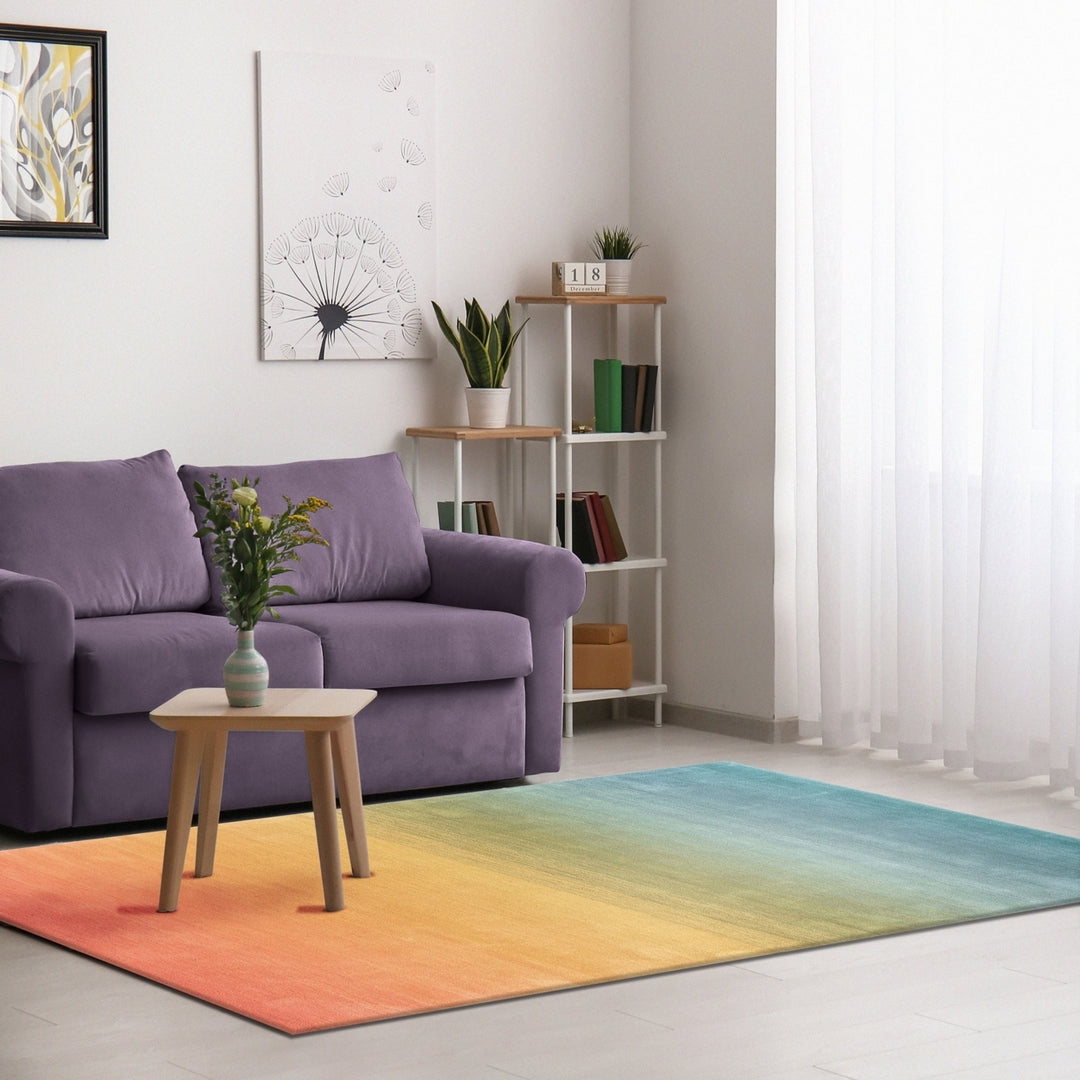 Liora Manne Arca Ombre Indoor Area Rug Rainbow 100% Wool Hand Loomed 5x8 Image 11