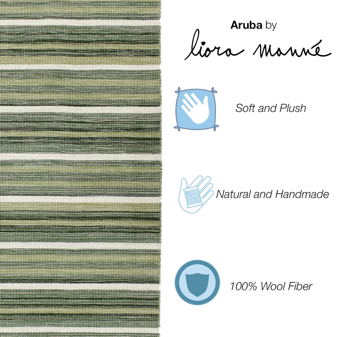 Liora Manne Aruba Faded Stripe Indoor Area Rug Green Image 5