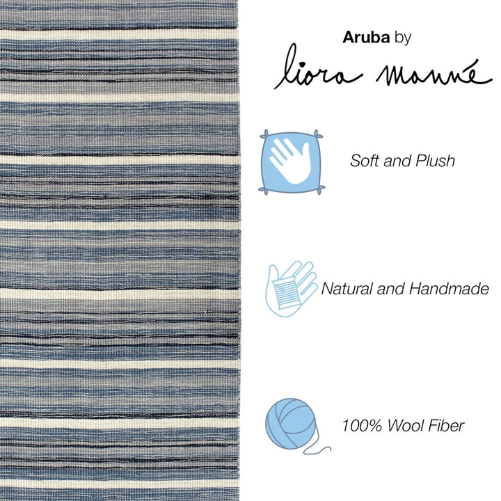 Liora Manne Aruba Faded Stripe Indoor Area Rug Denim Image 5
