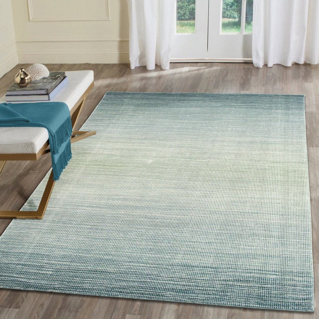 Liora Manne Aruba Ombre Indoor Area Rug Aqua 100% Wool Hand Loomed 5x8 ft Image 3