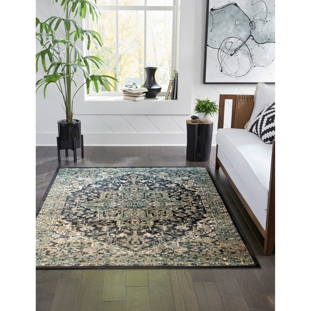 Liora Manne Aurora Medallion Area Rug 100% Polypropylene Blue 5x7 Indoor Image 1