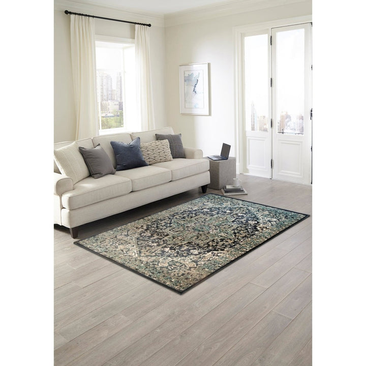 Liora Manne Aurora Medallion Area Rug 100% Polypropylene Blue 5x7 Indoor Image 1