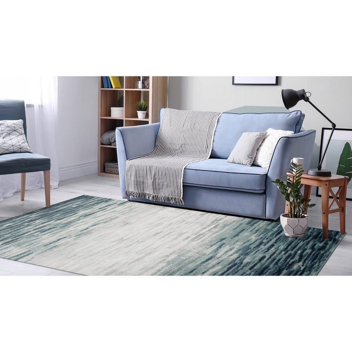 Liora Manne Aurora Strata Indoor Rug Blue 100% Polypropylene Low Profile 5x7 Image 1