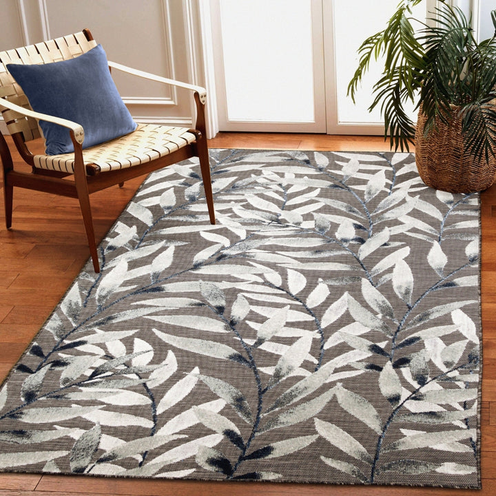 Liora Manne Canyon Vines Area Rug Charcoal 100% Polypropylene Indoor Outdoor Image 1