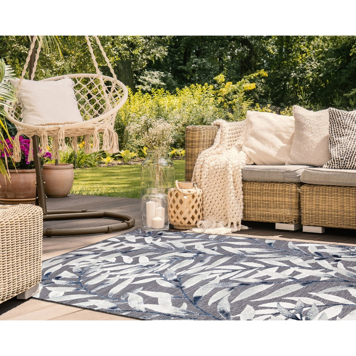 Liora Manne Canyon Vines Area Rug Charcoal 100% Polypropylene Indoor Outdoor Image 3