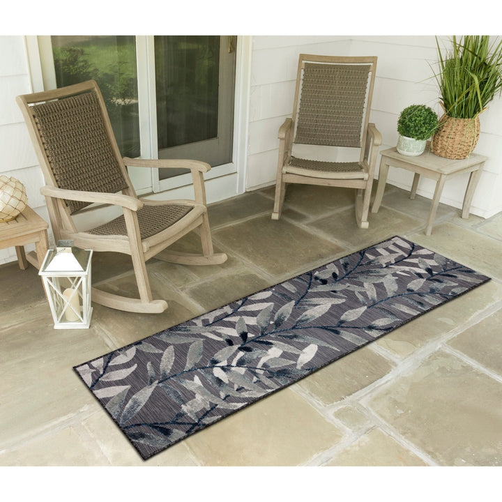 Liora Manne Canyon Vines Area Rug Charcoal 100% Polypropylene Indoor Outdoor Image 5