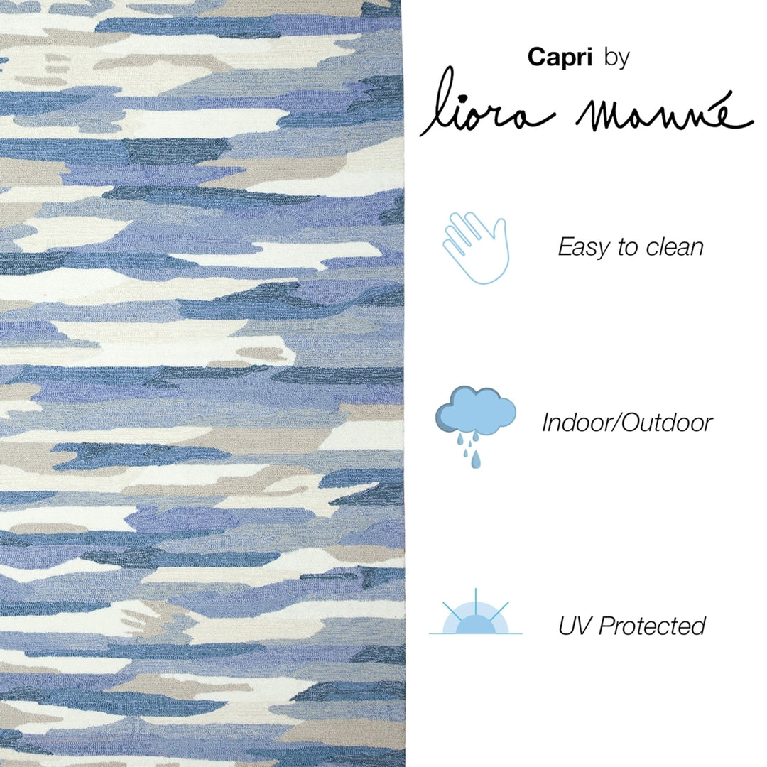 Liora Manne Capri Cloud Area Rug Soft Blue Indoor Outdoor 80% Polyester/Acrylic Image 7