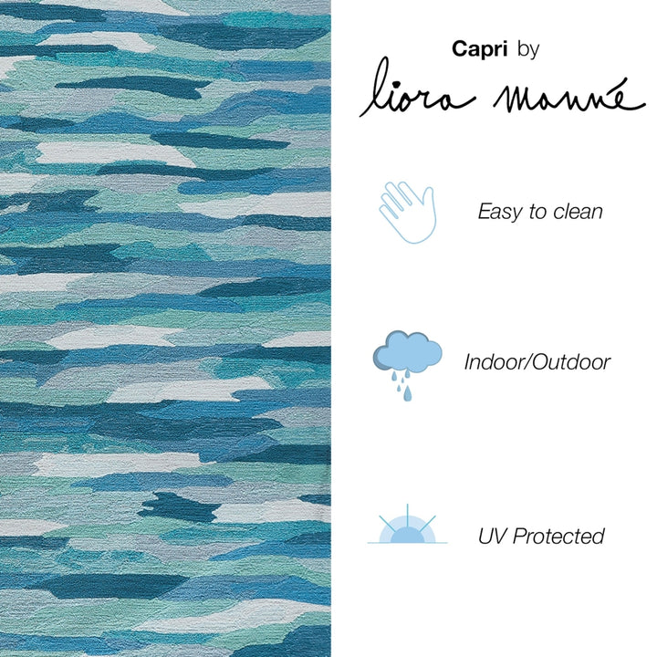 Liora Manne Capri Cloud Area Rug Indoor Outdoor Navy Aqua 5x8 Polyester Acrylic Image 7