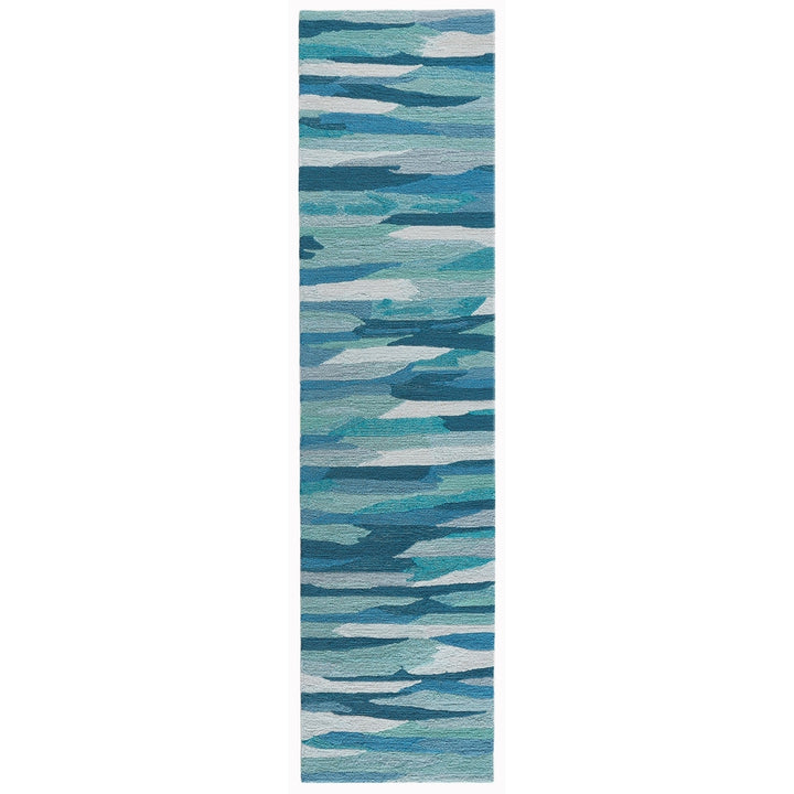 Liora Manne Capri Cloud Area Rug Indoor Outdoor Navy Aqua 5x8 Polyester Acrylic Image 8