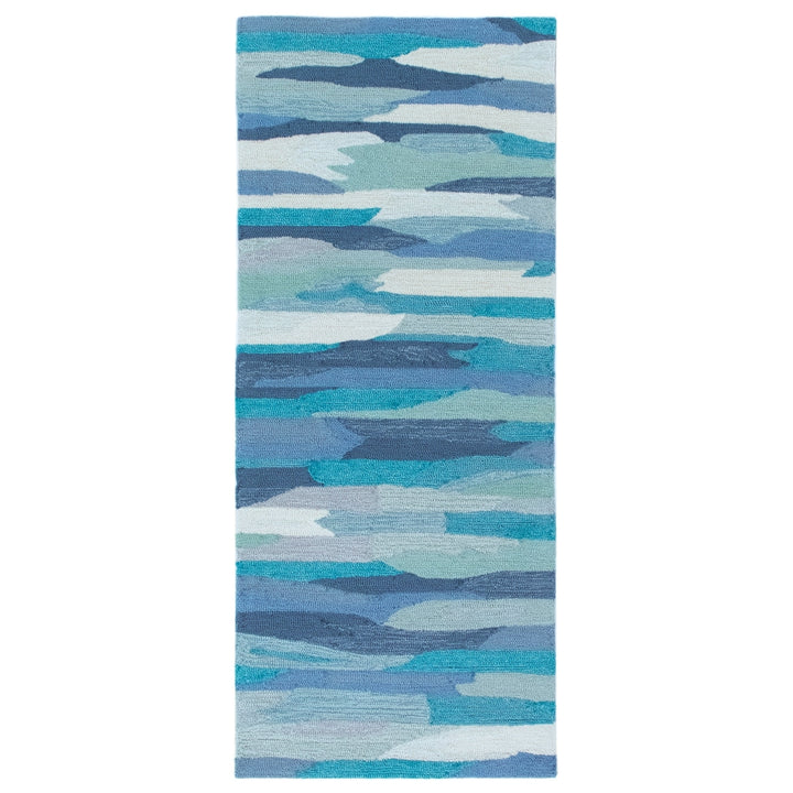 Liora Manne Capri Cloud Area Rug Indoor Outdoor Navy Aqua 5x8 Polyester Acrylic Image 9