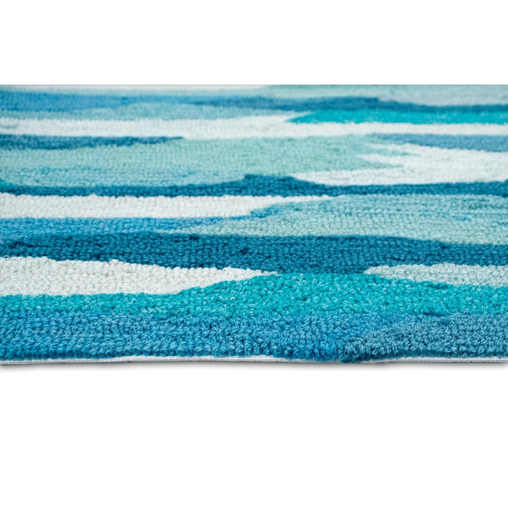 Liora Manne Capri Cloud Area Rug Indoor Outdoor Navy Aqua 5x8 Polyester Acrylic Image 12