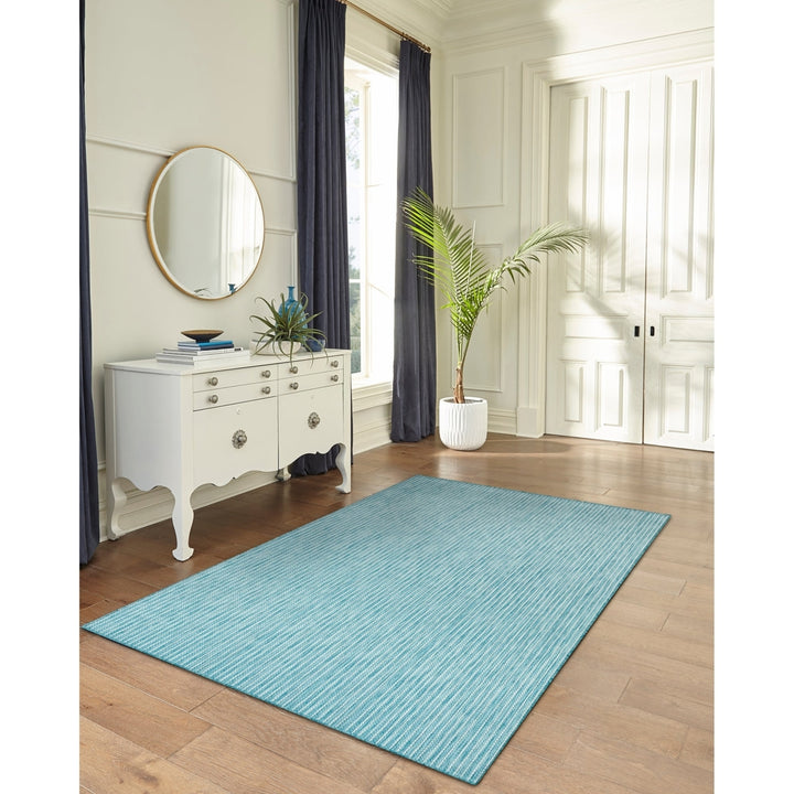 Liora Manne Carmel Area Rug Aqua Indoor Outdoor 100% Polypropylene 5x7 ft Image 1