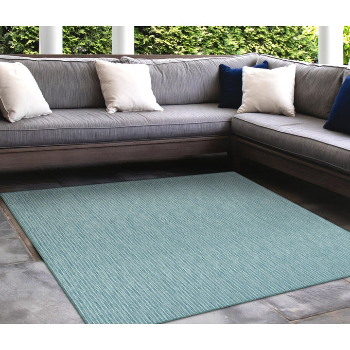 Liora Manne Carmel Area Rug Aqua Indoor Outdoor 100% Polypropylene 5x7 ft Image 3