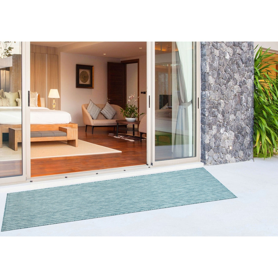 Liora Manne Carmel Area Rug Aqua Indoor Outdoor 100% Polypropylene 5x7 ft Image 5